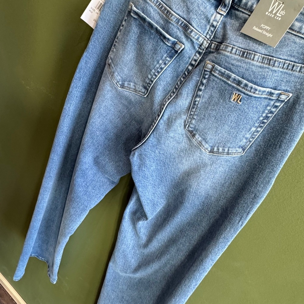 NWT Wash Lab Poppy Relaxed Straight Leg Denim Jeans Size 26 Medium/Light Wash - Picture 10 of 12